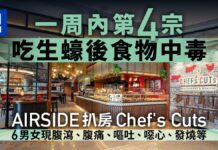 AIRSIDE扒房Chef’s Cuts疑爆食物中毒 一周內第4宗涉及曾吃生蠔