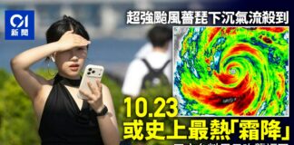 颱風薔琵下沉氣流殺到 明或成最熱「霜降」 天文台料周日襲福岡 – 香港01